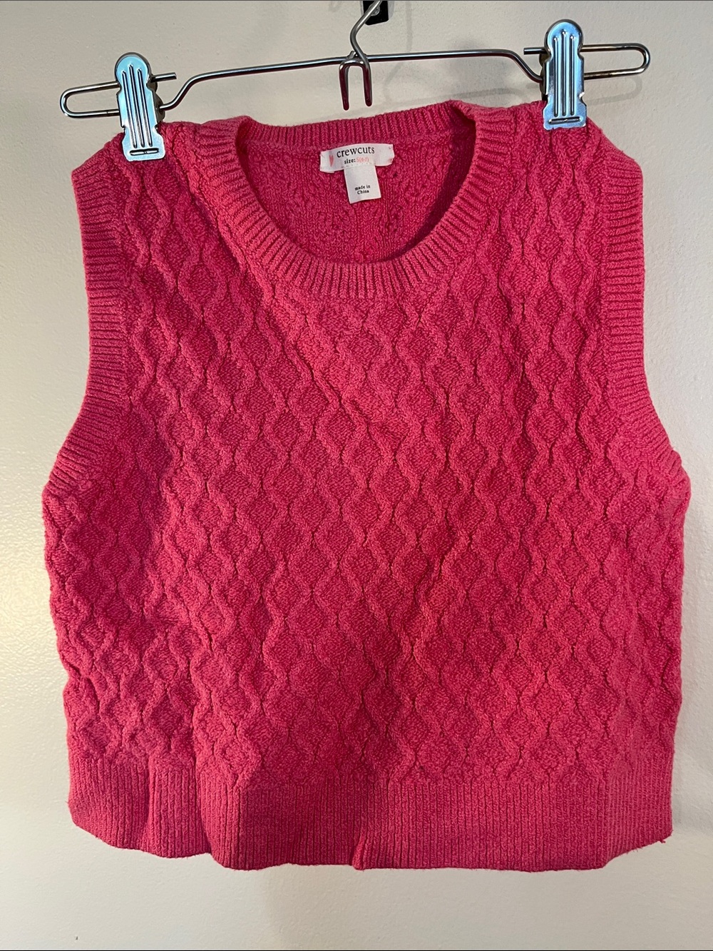 Crewcuts Hot Pink Cable-Knit Sleeveless Vest